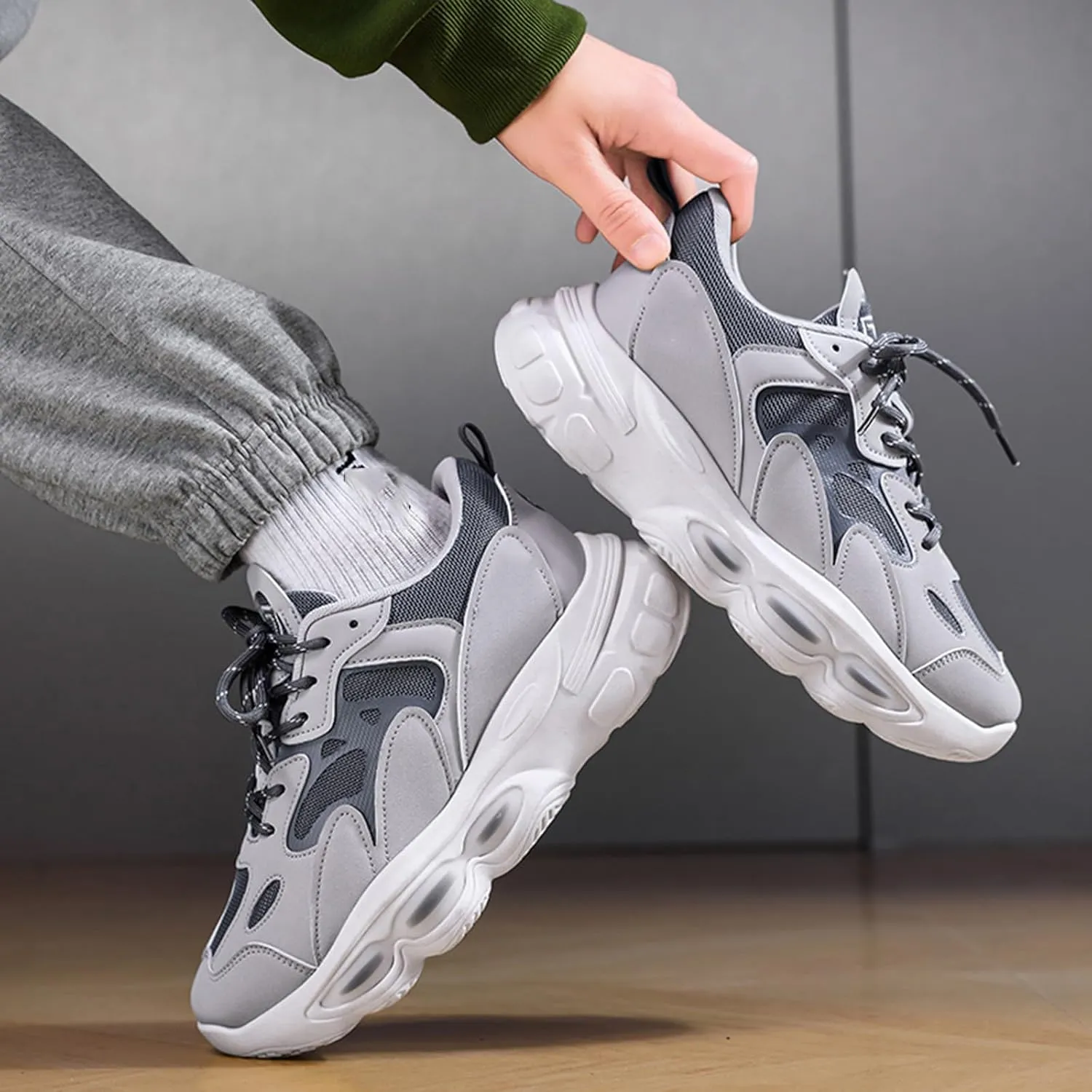 GSIGUL Men's Running Tennis Shoes Workout Cross Training Sneakers Athletic Walking Casual Shoes