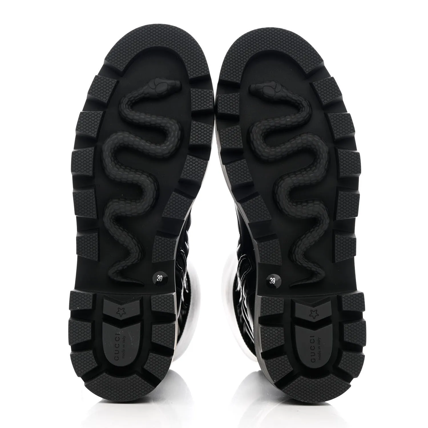 GUCCI GG NAPPA LEATHER FRANCES MATELASSE PLATFORM COMBAT BOOTS