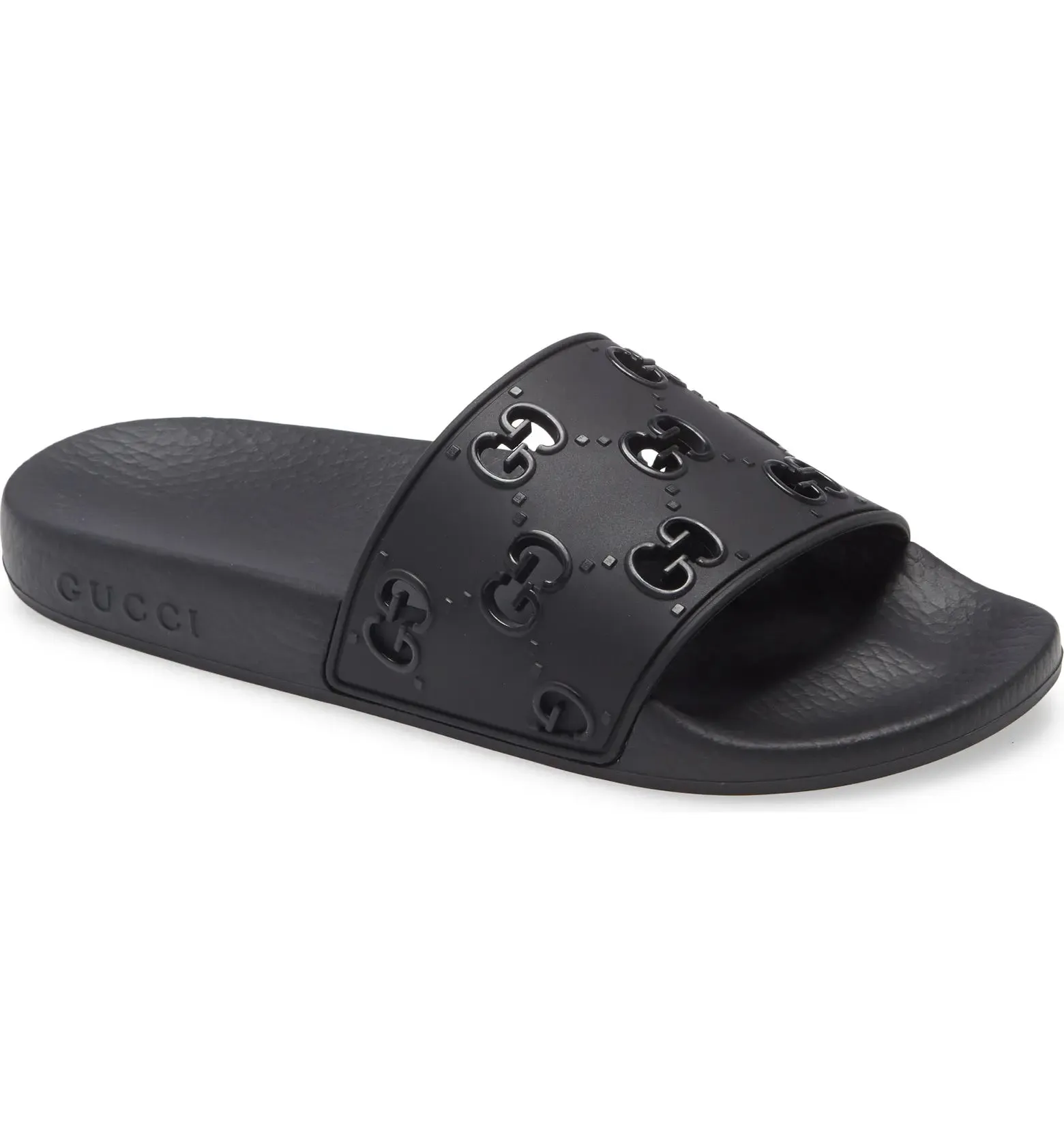 GUCCI GG RUBBER SLIDE SANDALS