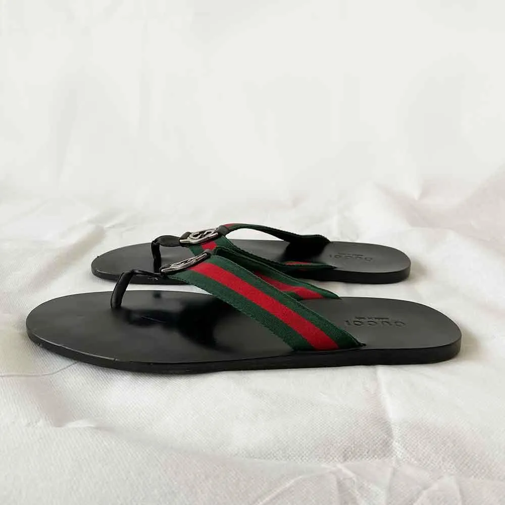 Gucci Web-print flip-flops, Size 11 (Men)