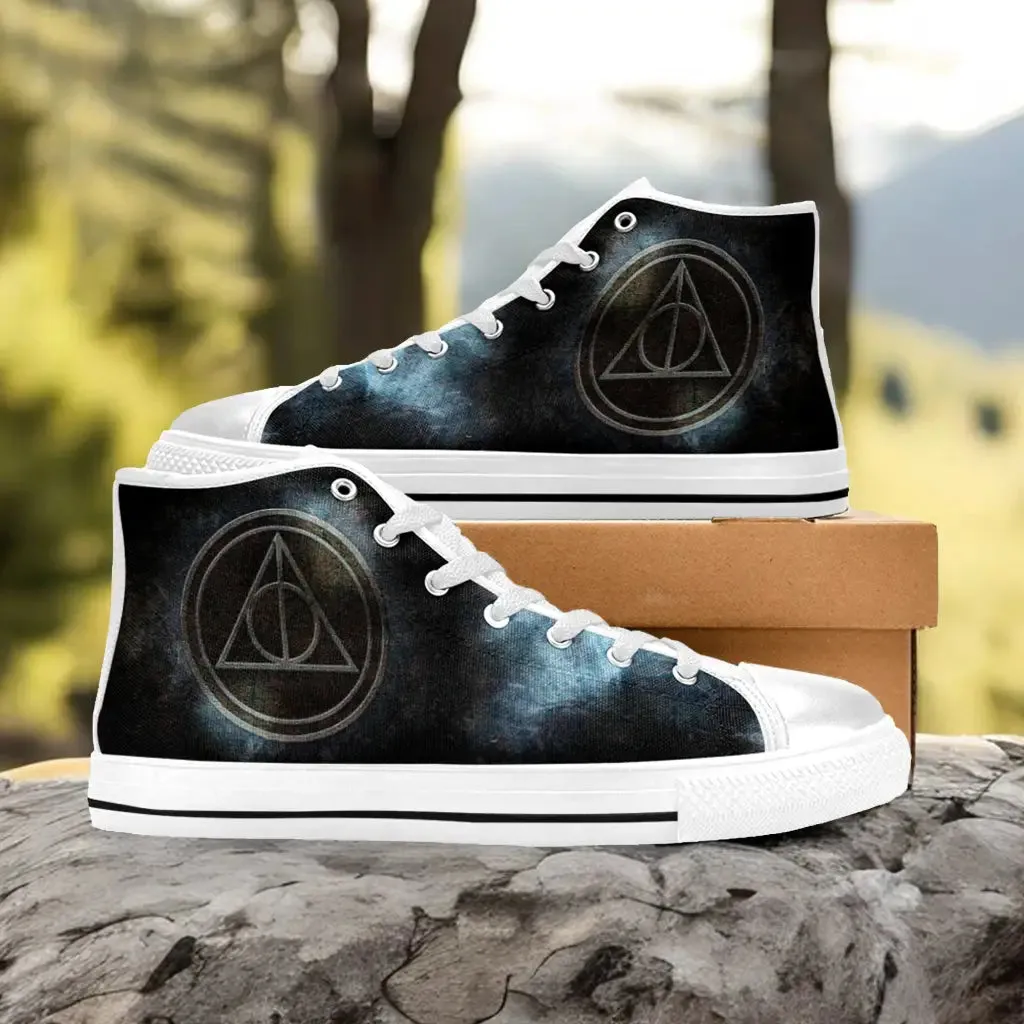 Harry Potter Deathly Hallows Shoes High Top Sneakers for Kids and Adults