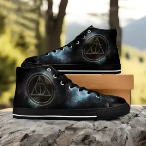 Harry Potter Deathly Hallows Shoes High Top Sneakers for Kids and Adults