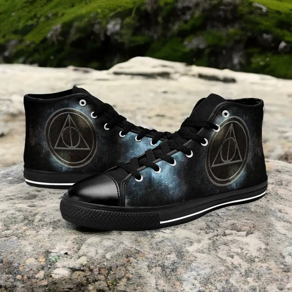 Harry Potter Deathly Hallows Shoes High Top Sneakers for Kids and Adults