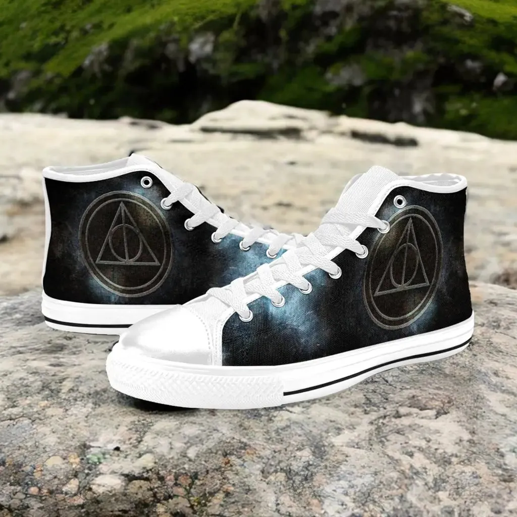 Harry Potter Deathly Hallows Shoes High Top Sneakers for Kids and Adults