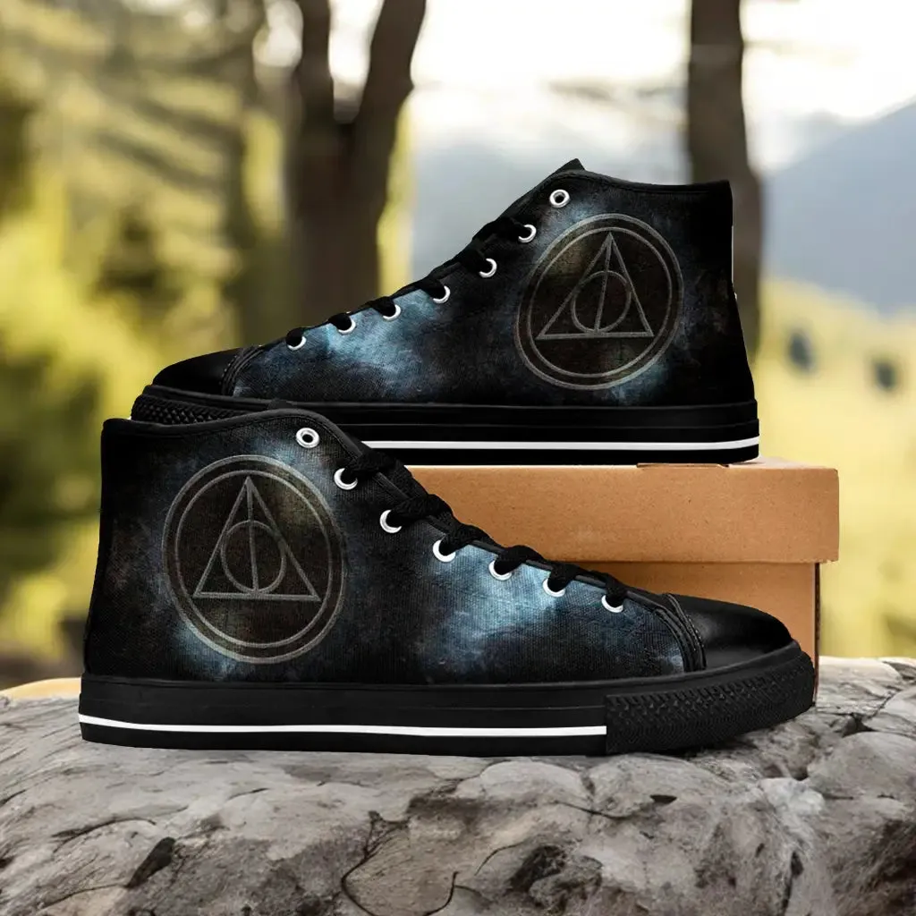 Harry Potter Deathly Hallows Shoes High Top Sneakers for Kids and Adults