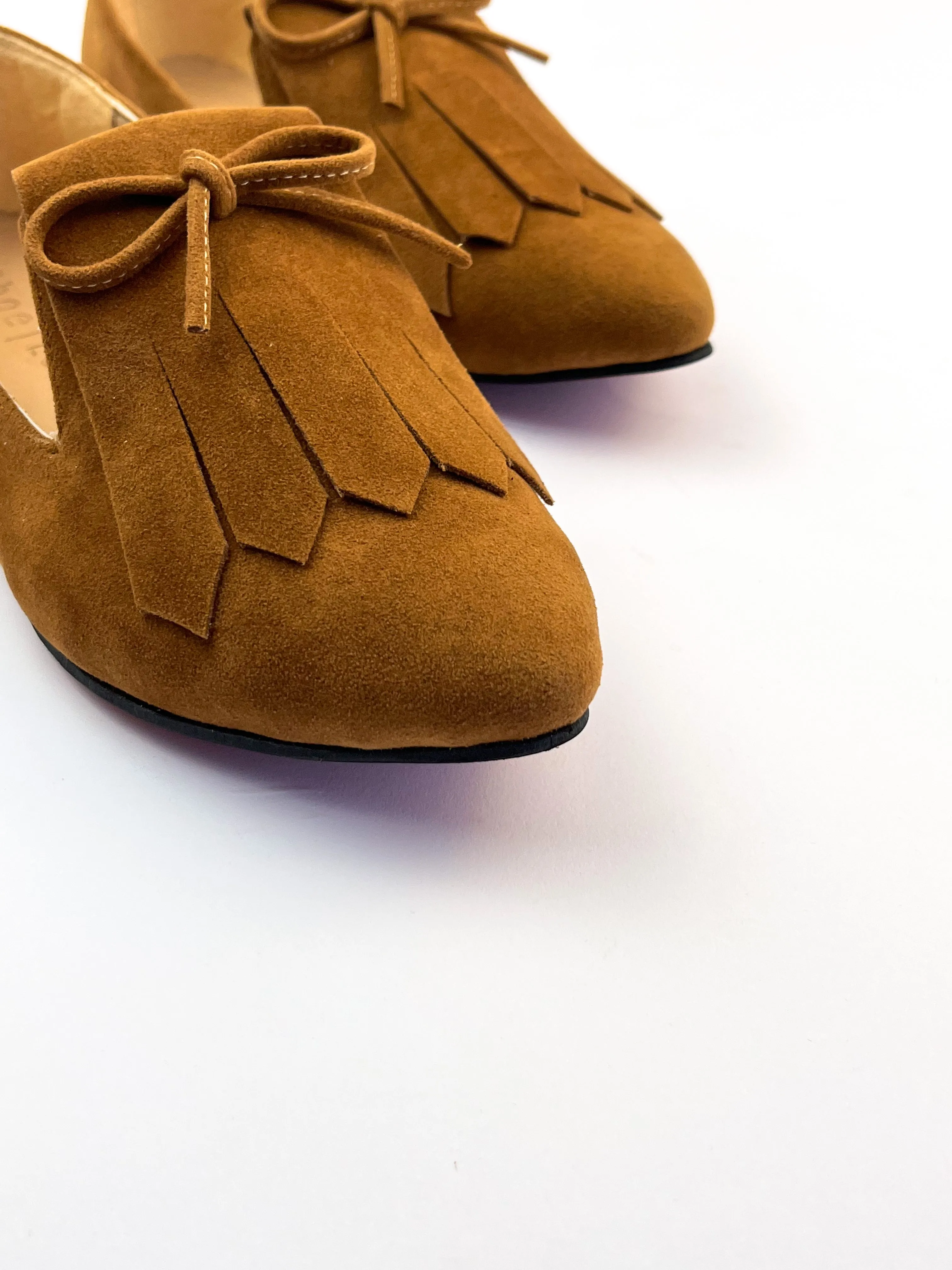 Havane Fringed Suede Loafers