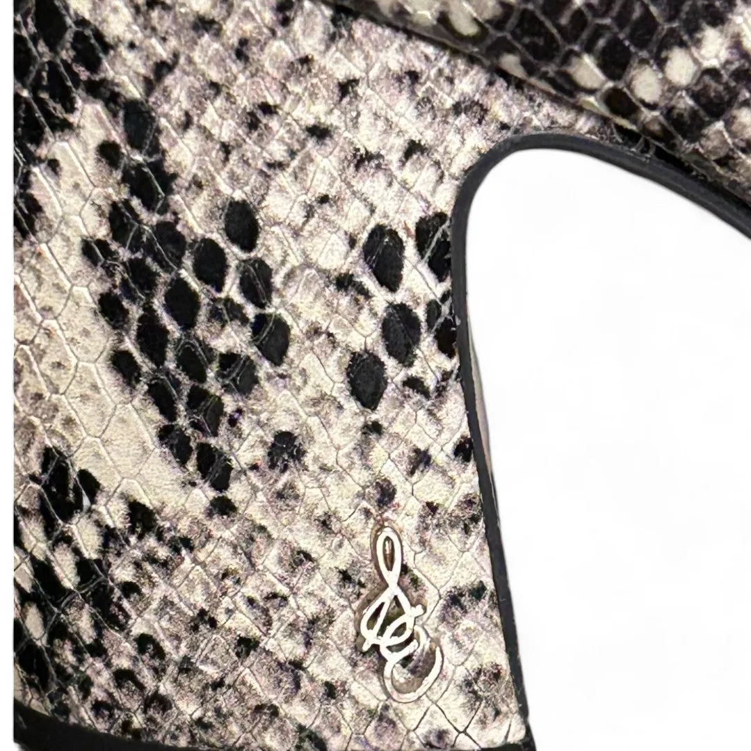 Hilty Snake Skin Ankle Boot Block Heel Pointed Toe