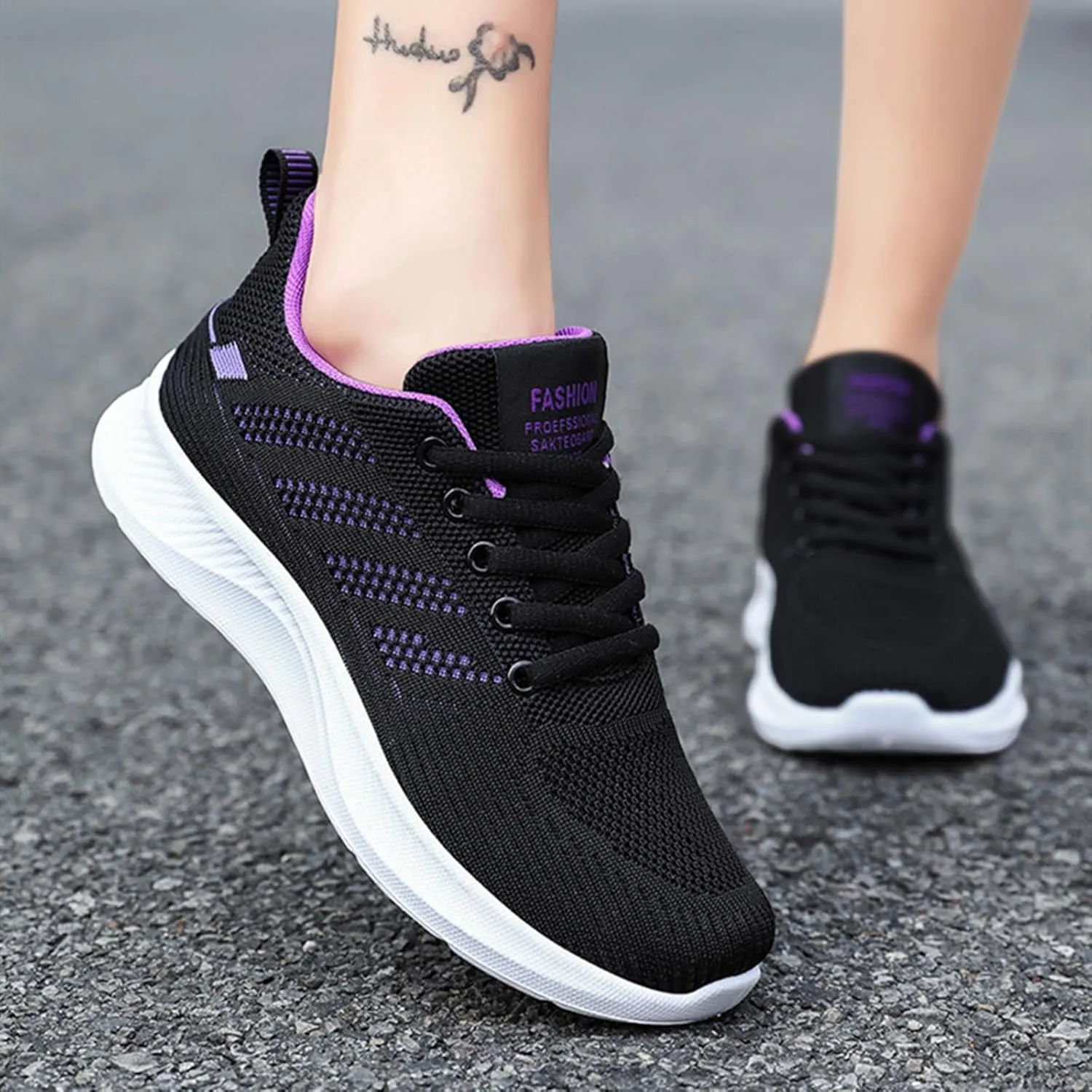 HINDOLA Womens Sneakers Lightweight Running Shoes Mesh Breathable Fashion Sneakers Athletic Comfortable Casual Non Slip Walking Shoes