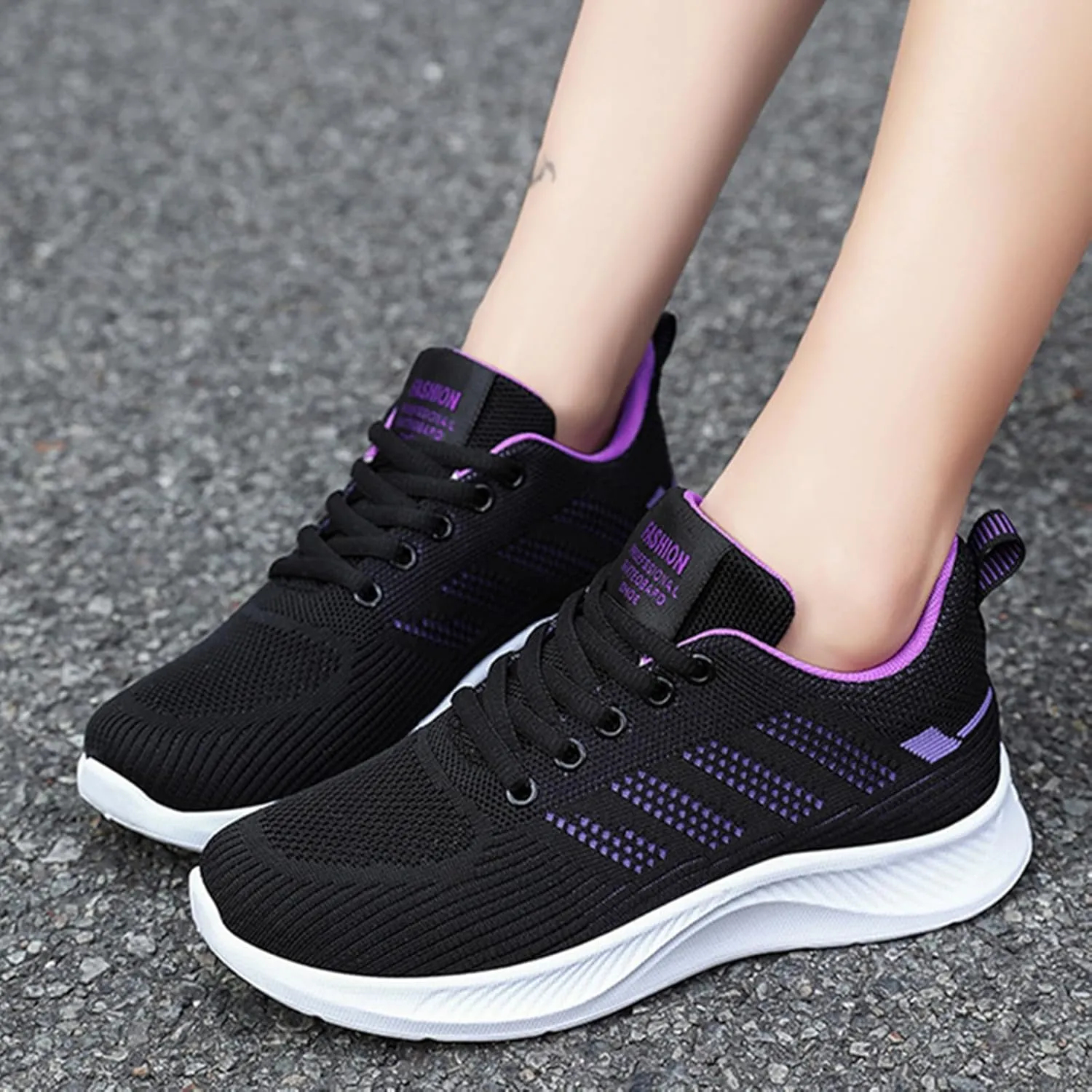 HINDOLA Womens Sneakers Lightweight Running Shoes Mesh Breathable Fashion Sneakers Athletic Comfortable Casual Non Slip Walking Shoes