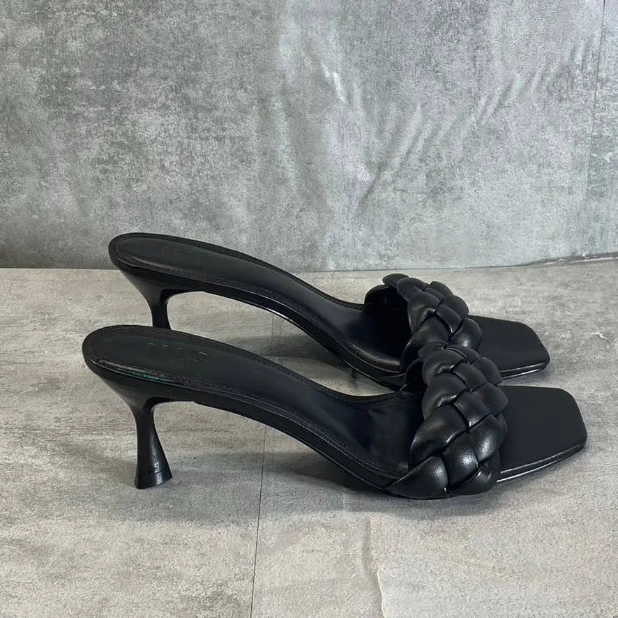 INC INTERNATIONAL CONCEPTS Women's Black Smooth Parker Woven Slide Sandals SZ 8