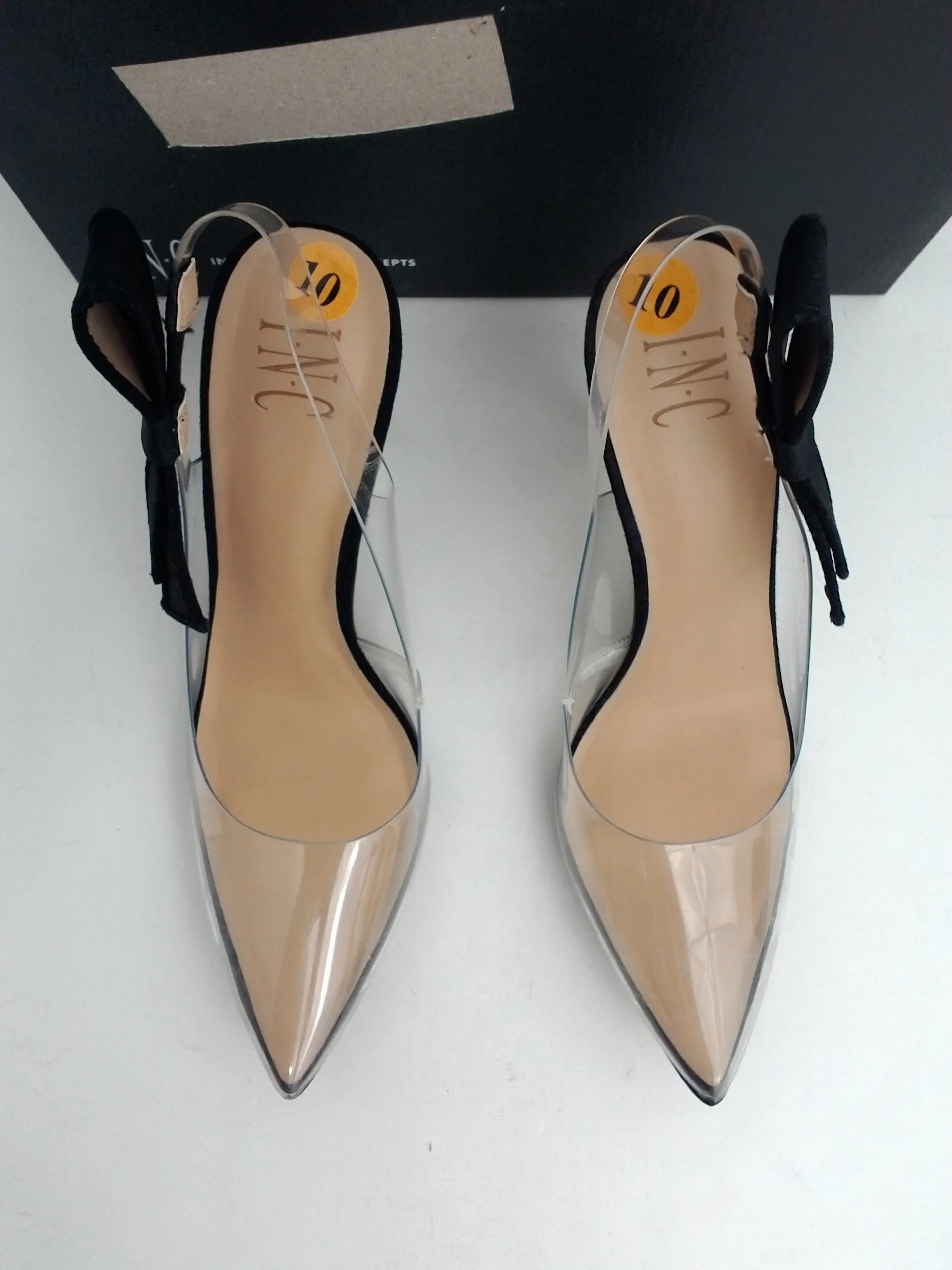 INC International Concepts Women's Coletta Clear Heels Size 10 M