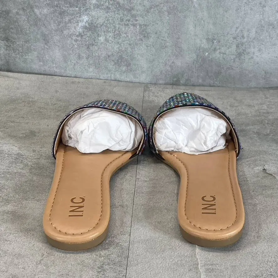 INC INTERNATIONAL CONCEPTS Women's Multicolor Rhinestone Nataliah Sandals SZ 7