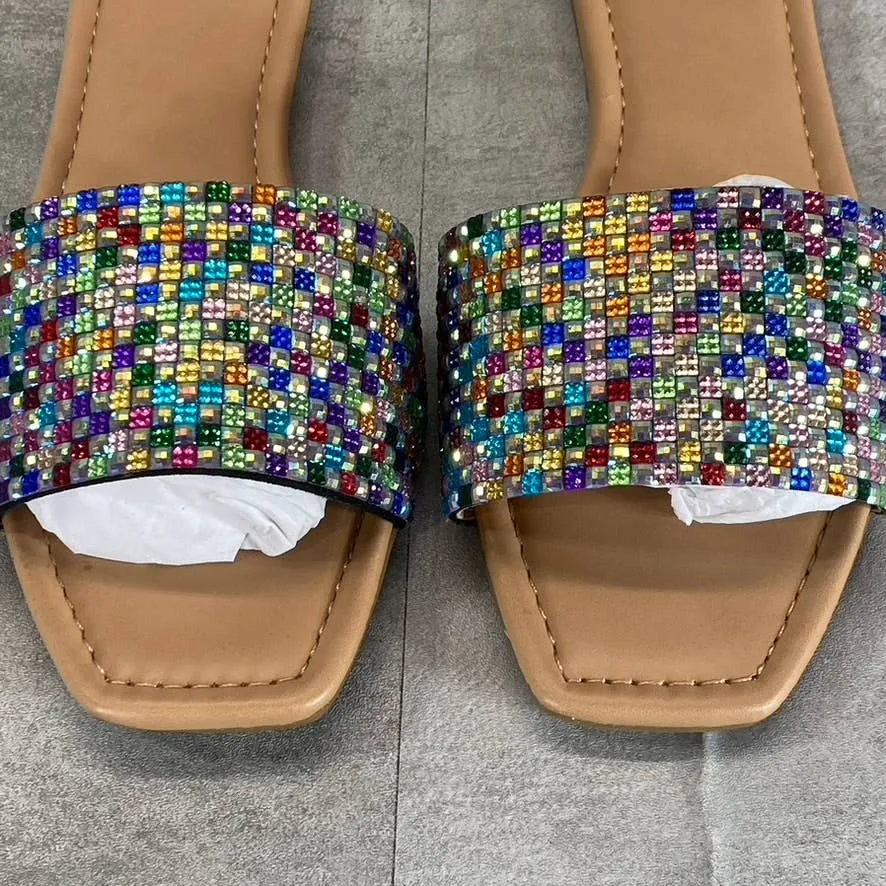 INC INTERNATIONAL CONCEPTS Women's Multicolor Rhinestone Nataliah Sandals SZ 7