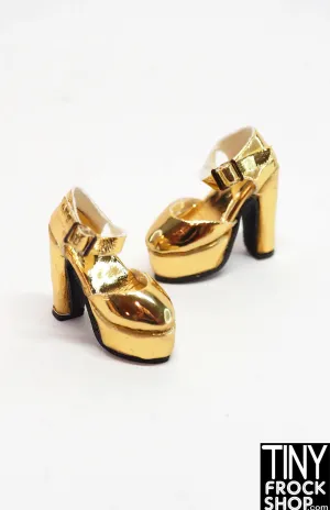 Integrity Obsession French Disco Poppy Parker Gold Platform Heels