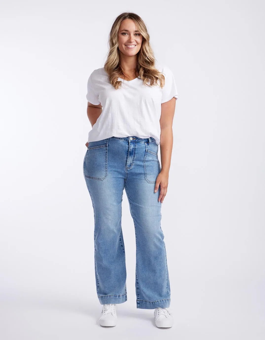 Jayne Wide Leg Jean - Vintage Blue