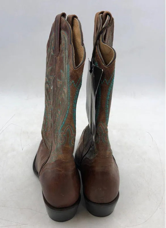 J.B Dillon Women's Brown Leather Cowgirl Western Boots - Size 8.5B