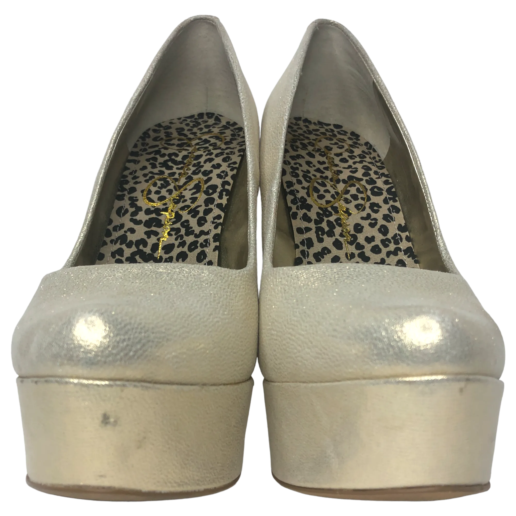 Jessica Simpson Slate/Deco Metallic Waleo Platform Heels - Size 8.5 - Women