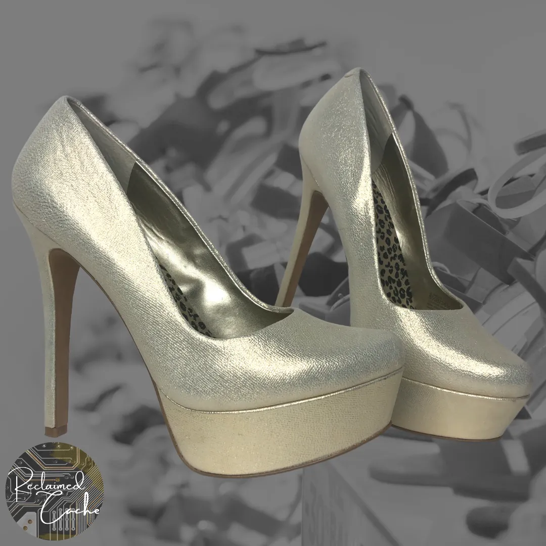 Jessica Simpson Slate/Deco Metallic Waleo Platform Heels - Size 8.5 - Women