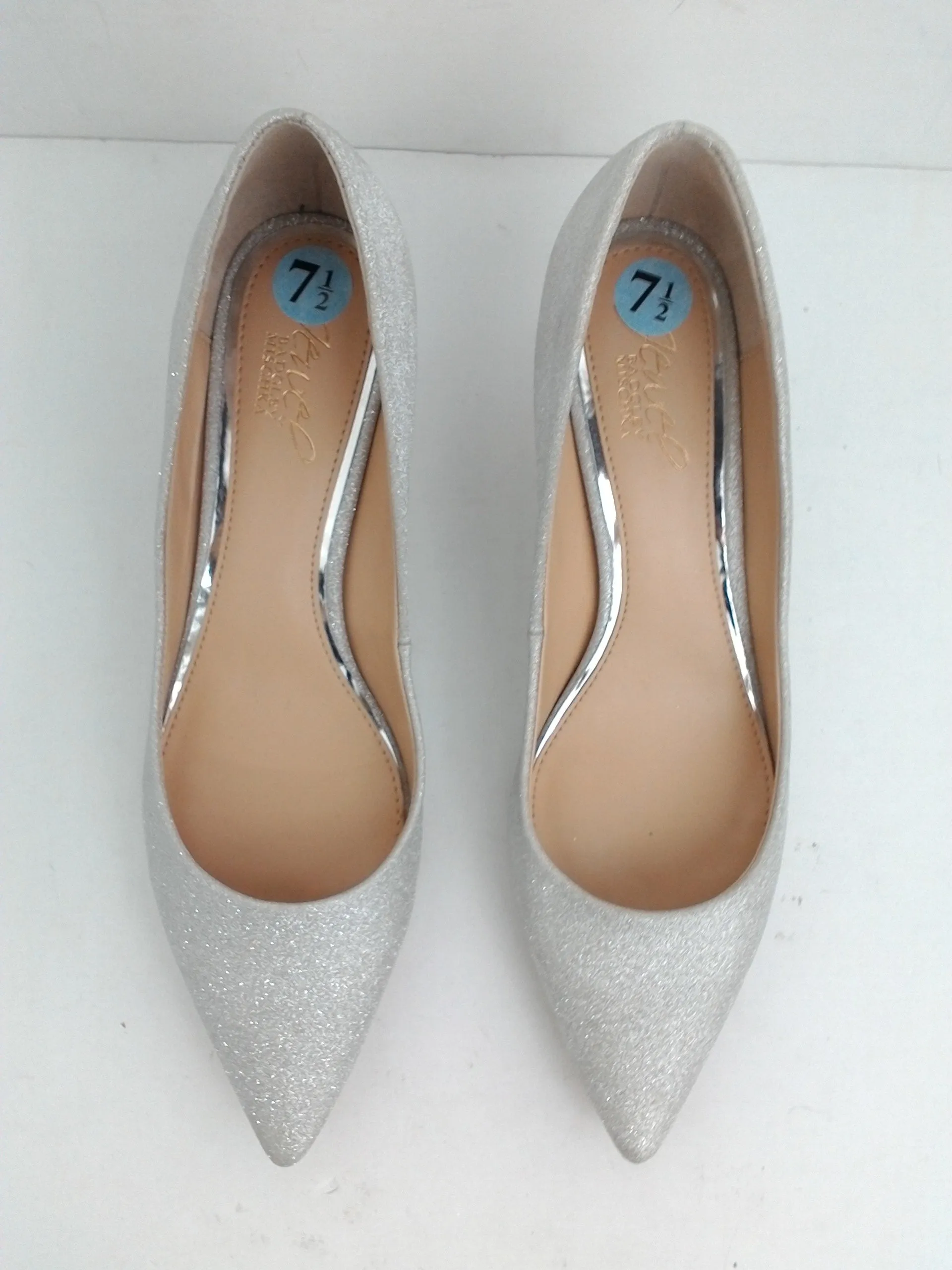 Jewel Badgley Mischka Women's Silver Heels Size 7.5