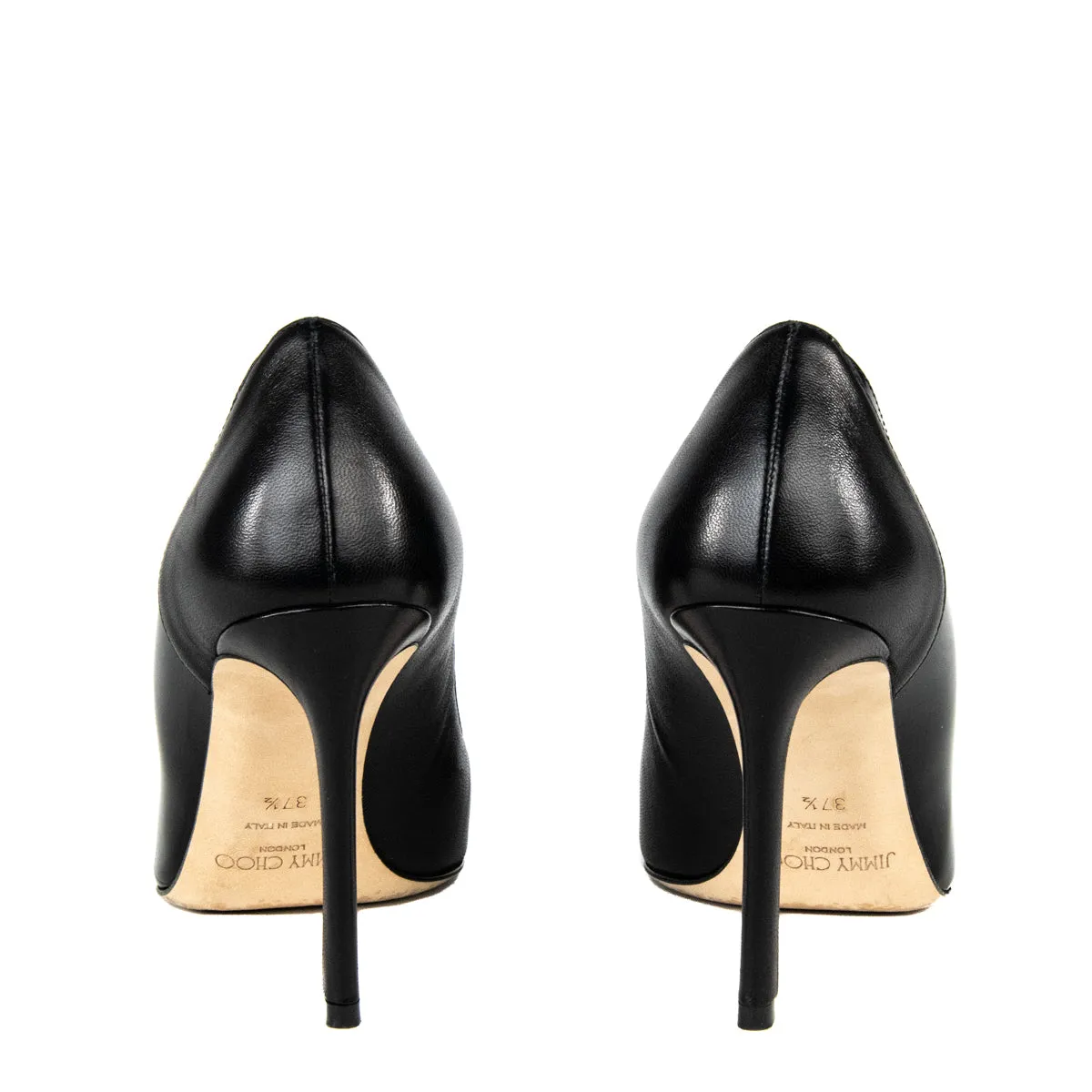 Jimmy Choo Black Nappa & Patent Cass 95 Pumps US 7.5 | EU 37.5