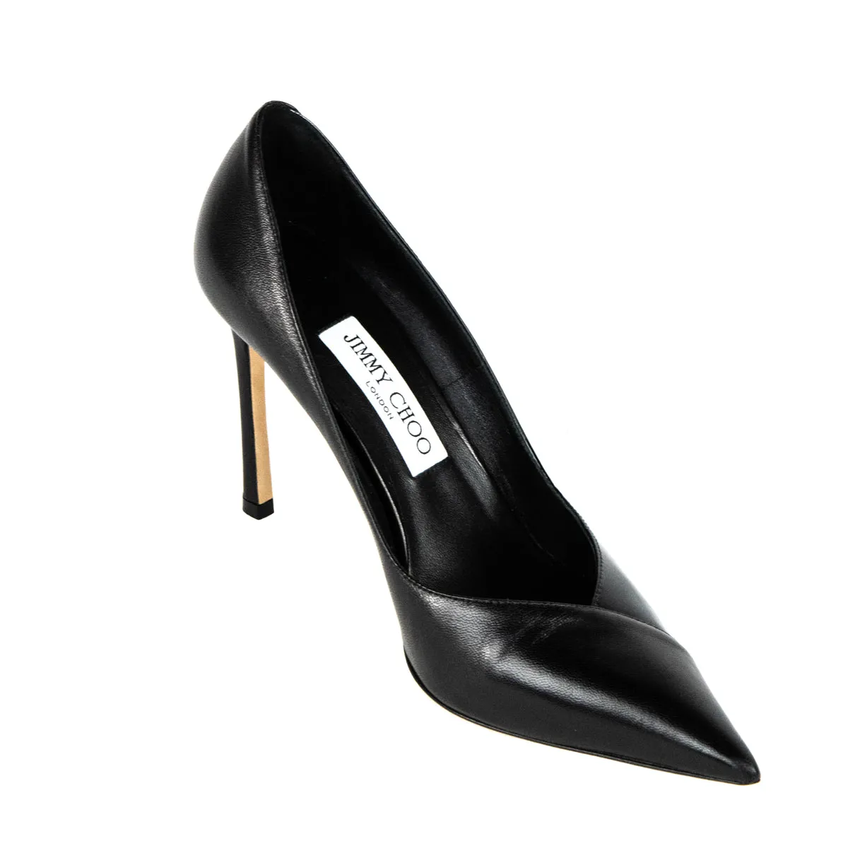 Jimmy Choo Black Nappa & Patent Cass 95 Pumps US 7.5 | EU 37.5