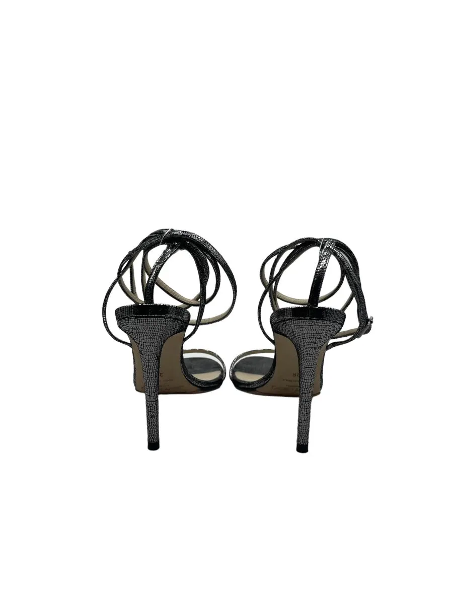 JIMMY CHOO Tizzy 100 Metallic Pixelated Leather Heels - Sz. 36