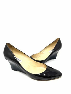JIMMY CHOO Women's Brown/Navy Patent Leather Color Block Size 42/12  Pumps