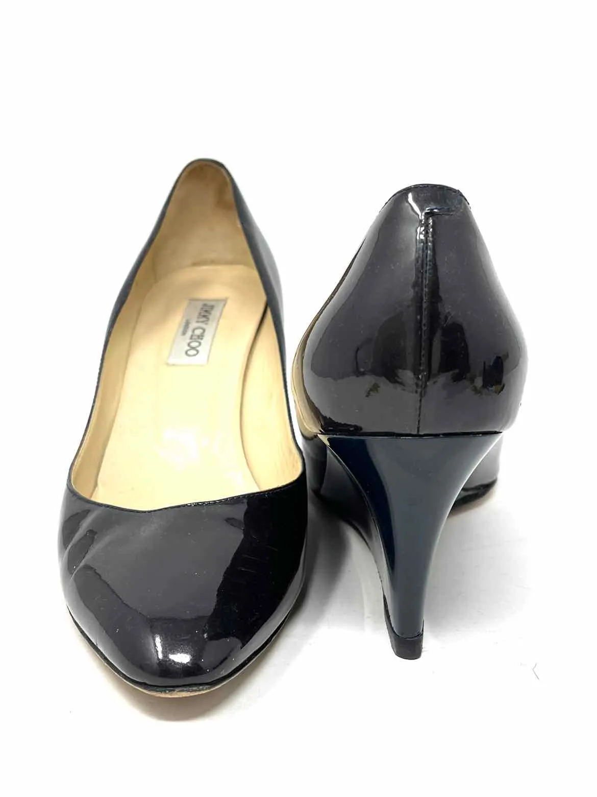 JIMMY CHOO Women's Brown/Navy Patent Leather Color Block Size 42/12  Pumps