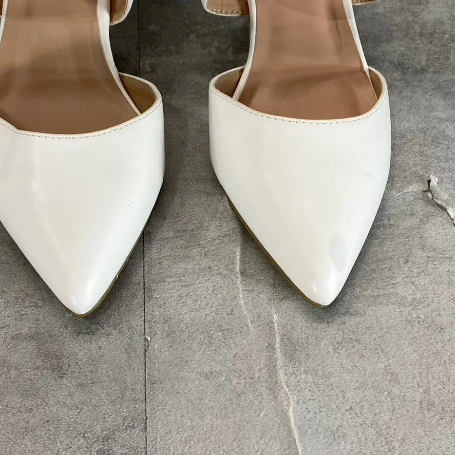 JOURNEE COLLECTION Women's White Wide Riva Pointed-Toe Pumps SZ 6.5