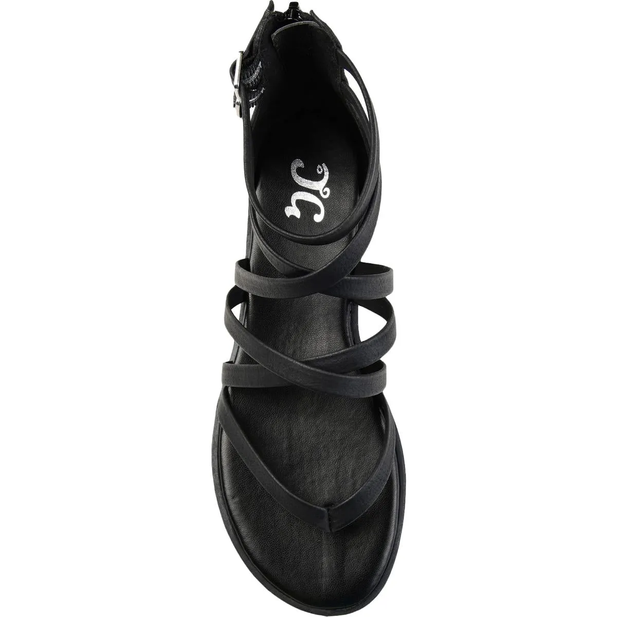 Journee Collection Womens Zailie Faux Leather Thong Gladiator Sandals