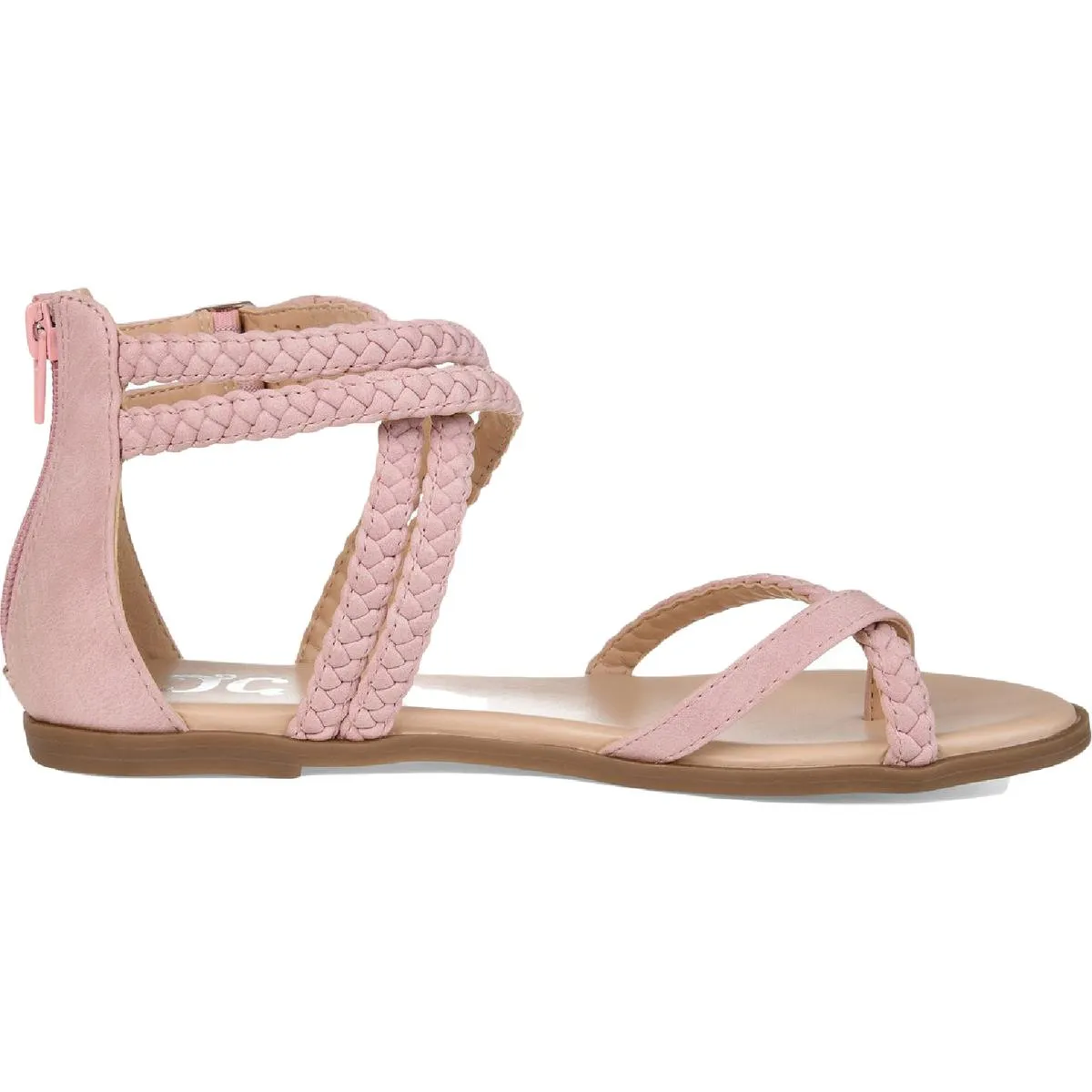 Journee Collection Womens Zailie Faux Leather Thong Gladiator Sandals