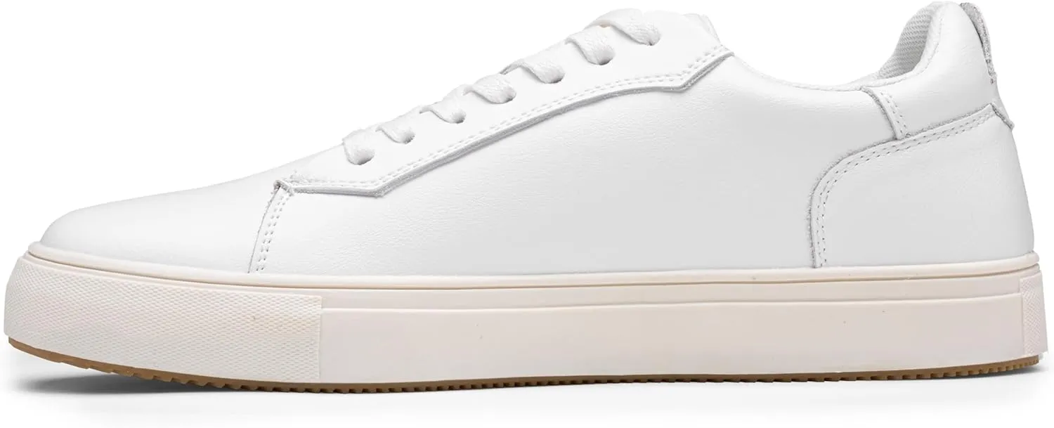 Jousen Mens Fashion Sneakers Polished Leather Mens Dress Sneakers Stylish Retro Mens Business Casual Shoes