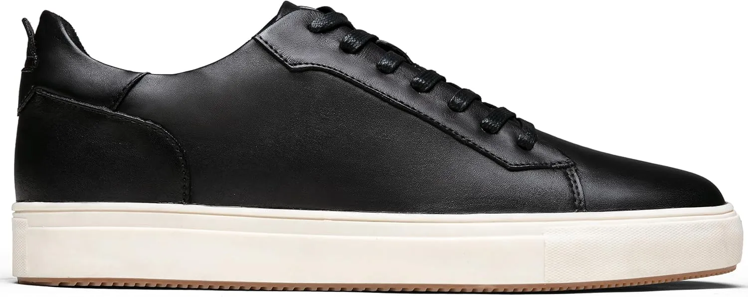 Jousen Mens Fashion Sneakers Polished Leather Mens Dress Sneakers Stylish Retro Mens Business Casual Shoes