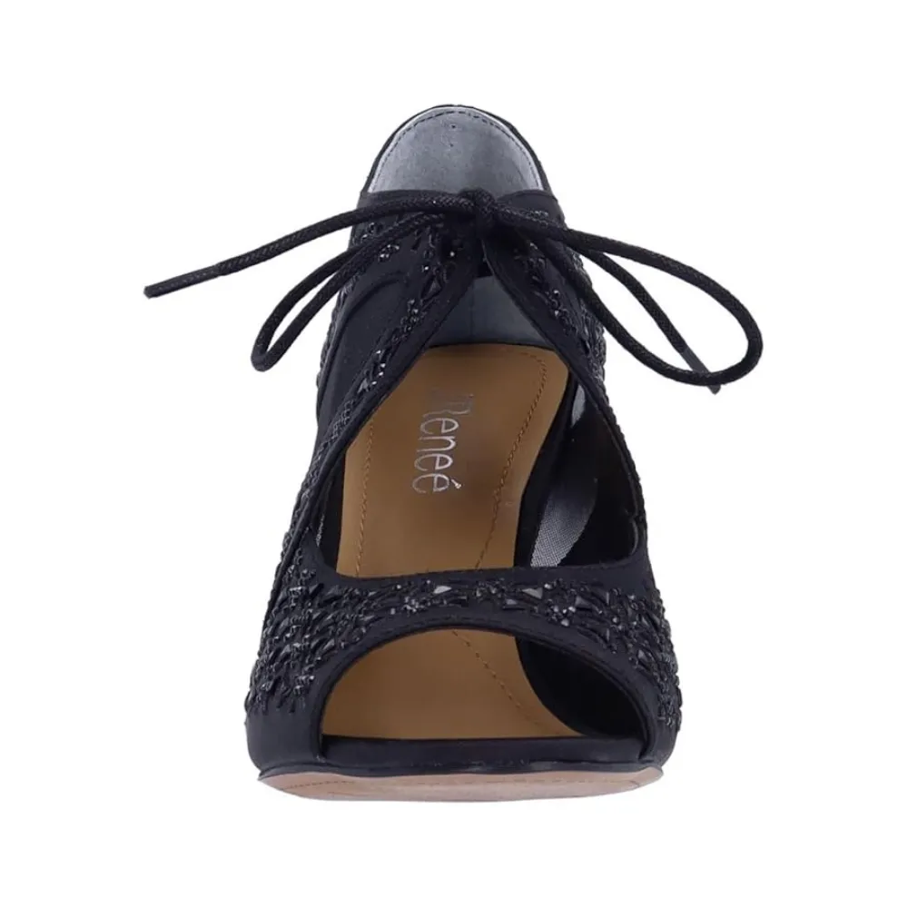 J.Renee Kiandra Black Satin Heels (Women's)