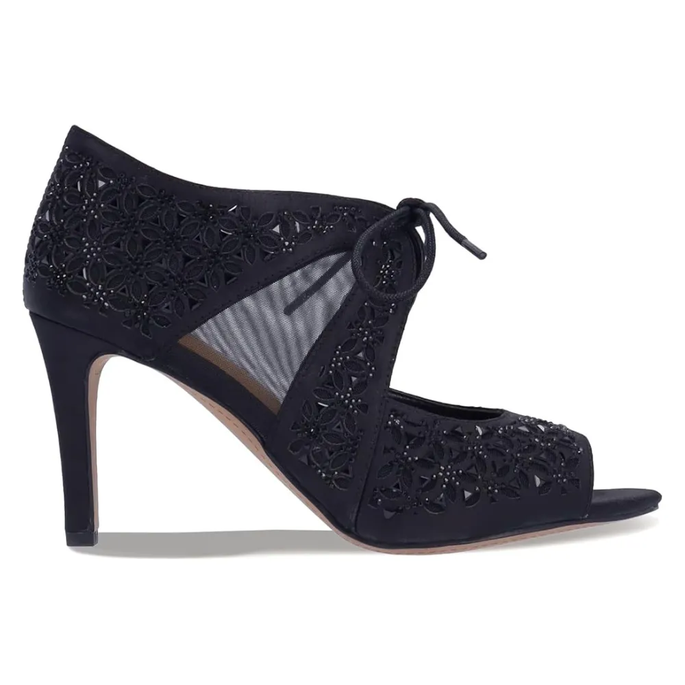 J.Renee Kiandra Black Satin Heels (Women's)