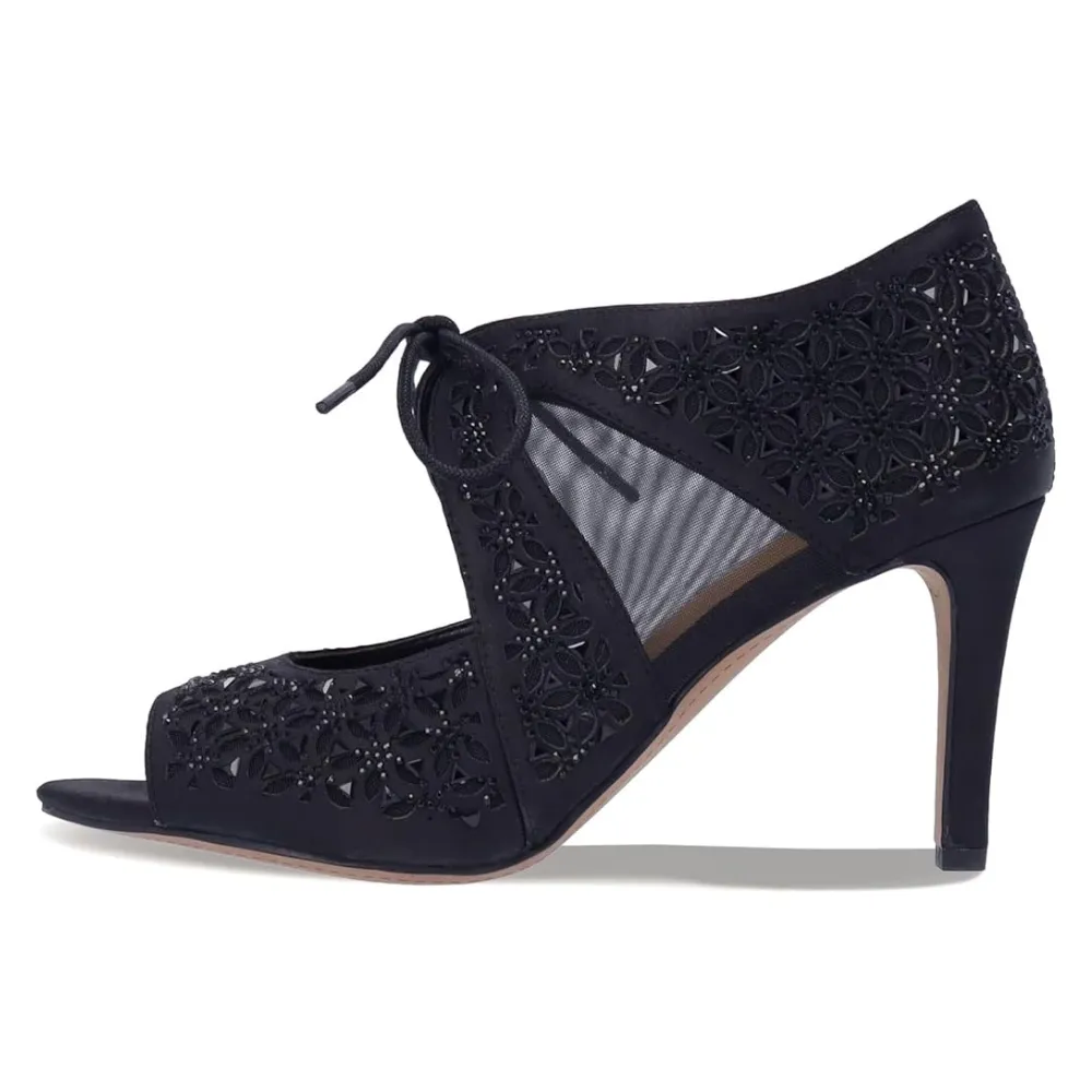 J.Renee Kiandra Black Satin Heels (Women's)