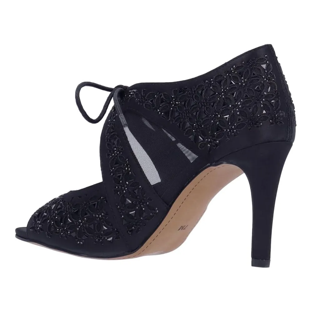 J.Renee Kiandra Black Satin Heels (Women's)