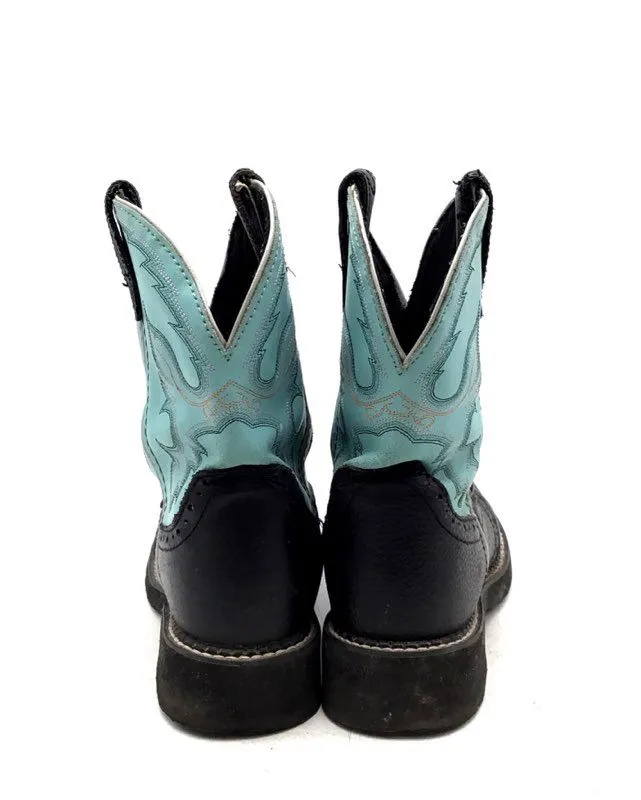 Justin Boots Women's Gypsy L9905 Black Green Leather Western Boots - Size 7B