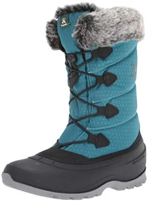 Kamik Women's Momentum Snow Boot Teal Fur Lined Rubber Sole Snow Boots (9)