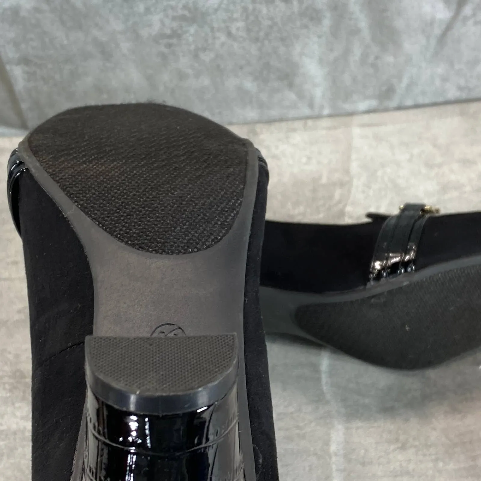 KAREN SCOTT Women's Black Faux Suede Penzey Square-Toe Dress Pumps SZ 8.5