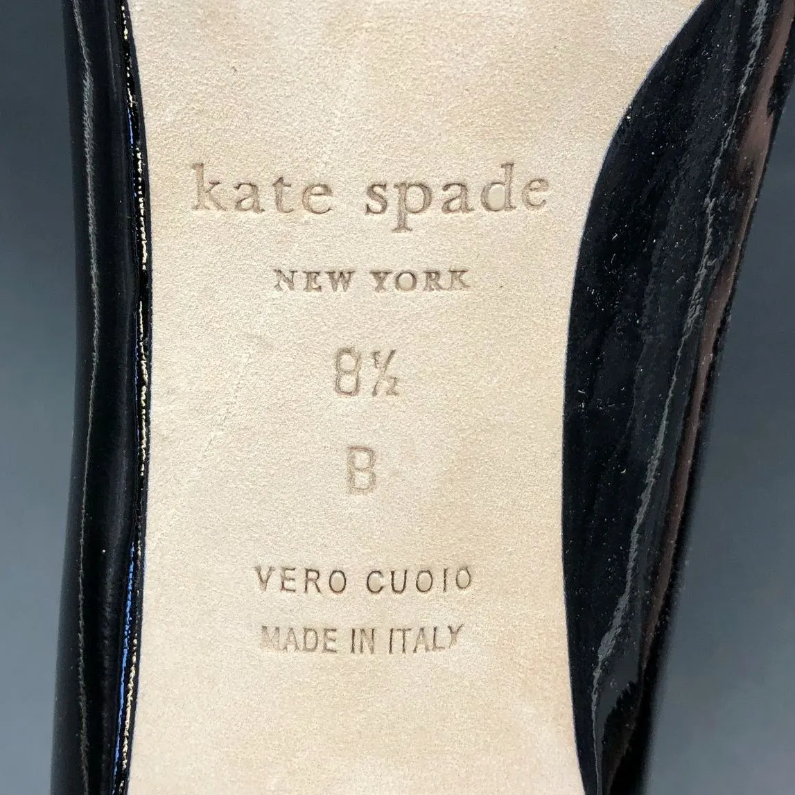 Kate Spade Women's Black Patent Leather Stiletto Heel Pumps - Size 8.5B ( COA)