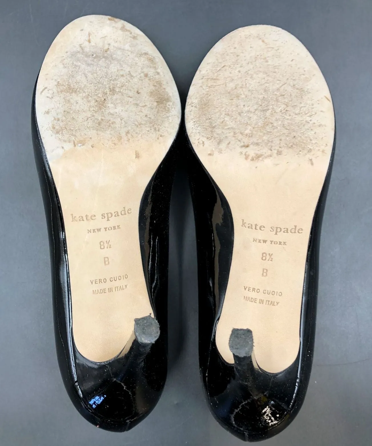Kate Spade Women's Black Patent Leather Stiletto Heel Pumps - Size 8.5B ( COA)