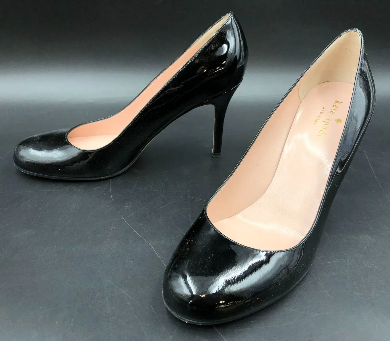 Kate Spade Women's Black Patent Leather Stiletto Heel Pumps - Size 8.5B ( COA)