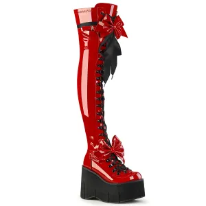 KERA-303 DemoniaCult Red Patent Sexy Women's Over-the-Knee Boots (Alternative Footwear)
