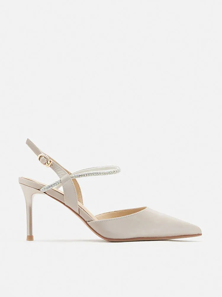 Khloe Satin Pointed-Toe High Heels