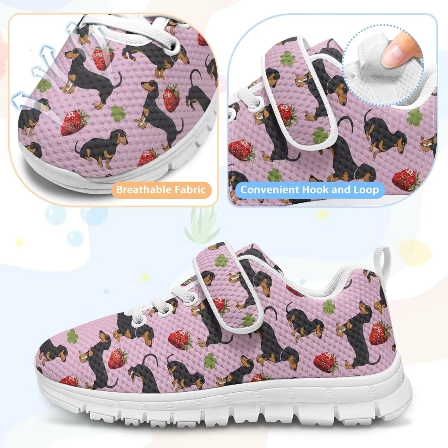 Kids' Dog Athletic Sneaker for Girls Boys Running Hiking Sneaker Tennis Fitness Training Shoes