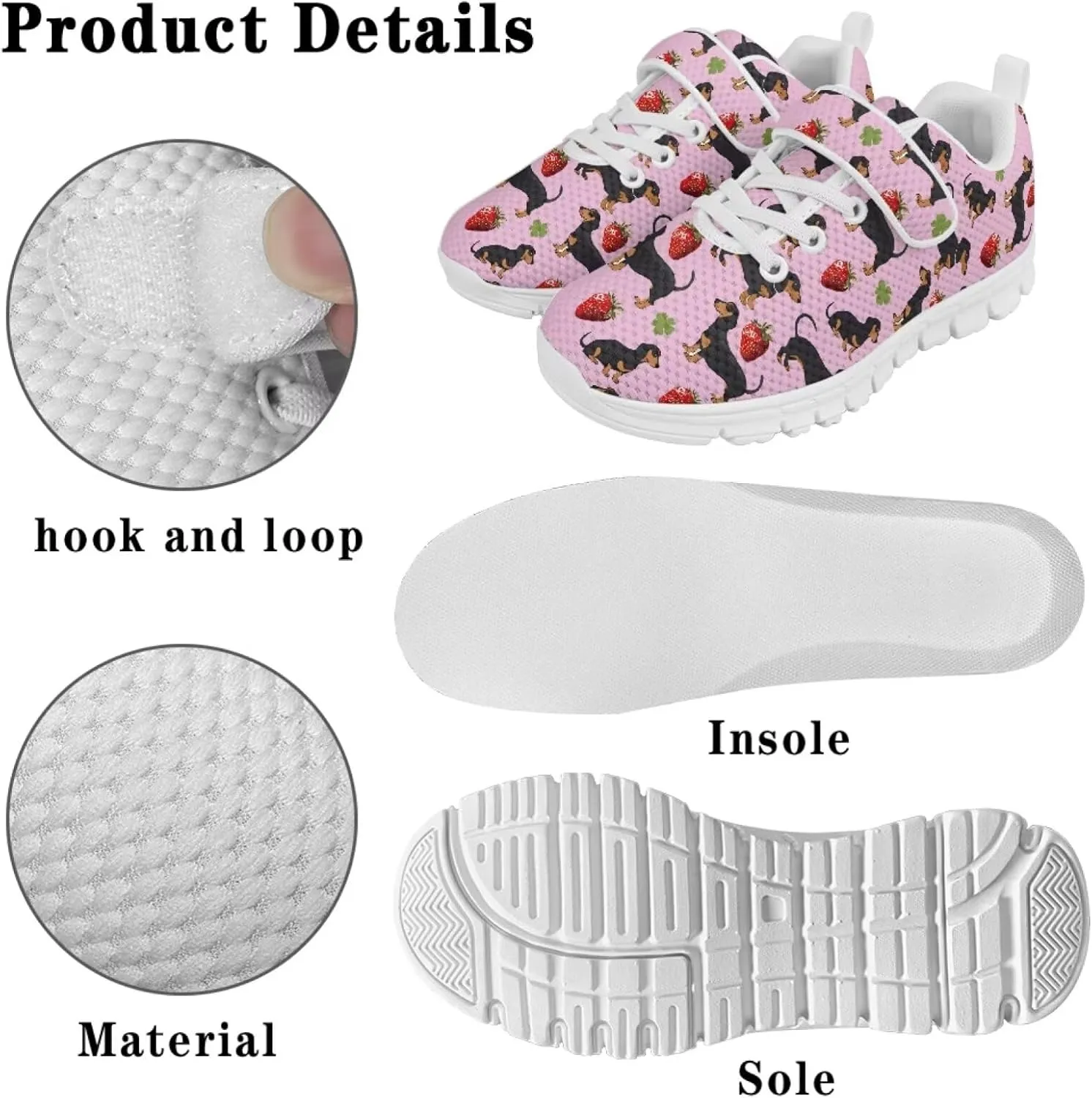 Kids' Dog Athletic Sneaker for Girls Boys Running Hiking Sneaker Tennis Fitness Training Shoes