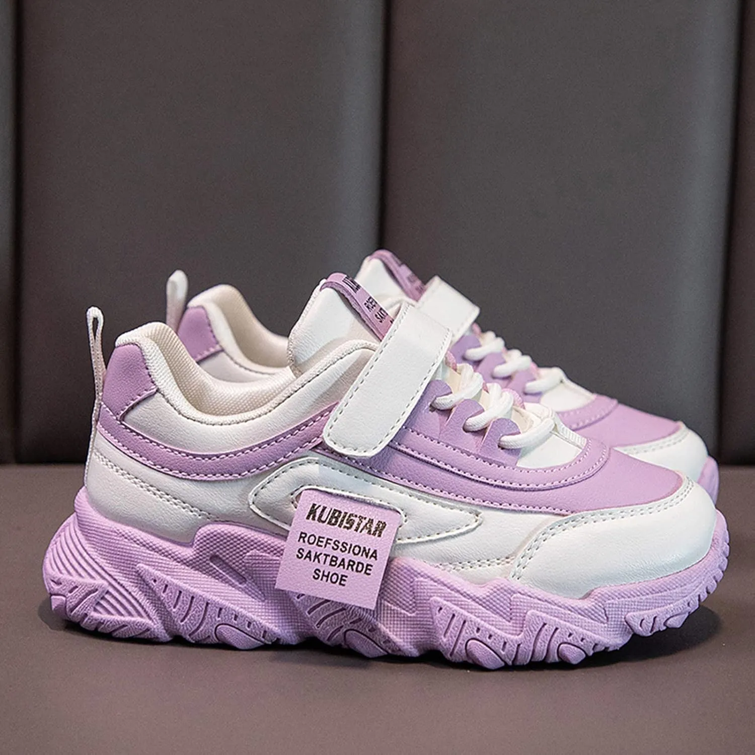 Kids Fashion Sneakers Toddler Girls Lace-up Tennis Casual Colorful Lightweight Breathable Walking Running Shoes