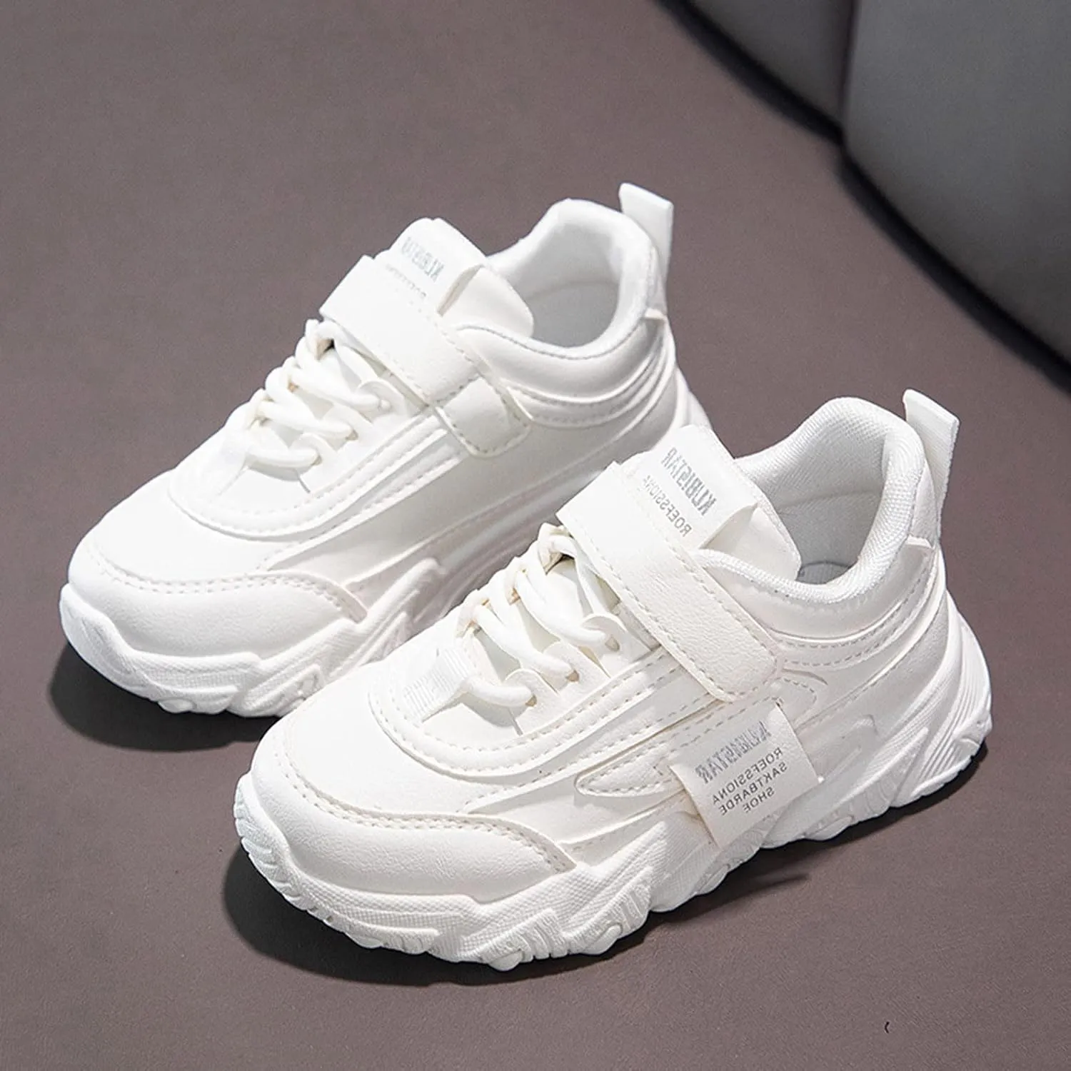 Kids Fashion Sneakers Toddler Girls Lace-up Tennis Casual Colorful Lightweight Breathable Walking Running Shoes