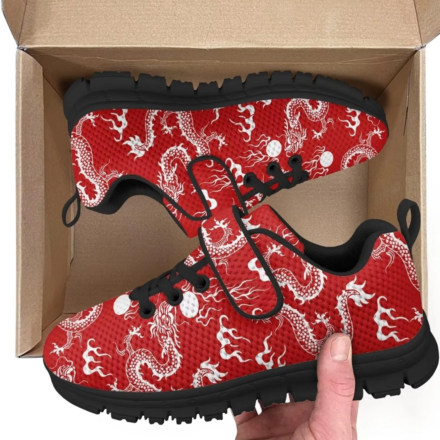 Kids Sneakers Boys Cool Print Running Tennis Shoes Lightweight Breathable Sport Athletic Shoes with One Strap